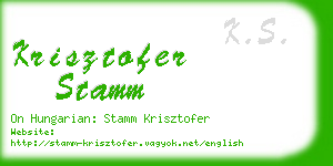 krisztofer stamm business card